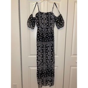 City Triangles Black Floral Print Maxi Dress